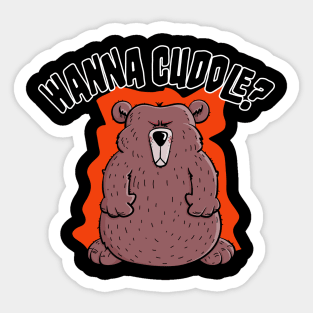 Grumpy Teddy wants to cuddle Sticker